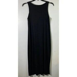 Eileen Fisher Sleeveless Viscose Maxi Dress Black - Size Large